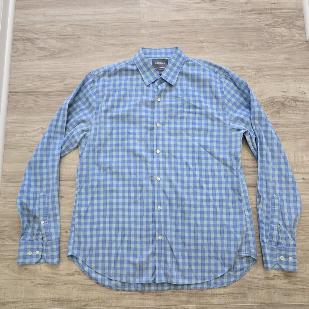 Bonobos Button Shirt Mens XL Slim Fit Blue Long Sleeve - Picture 1 of 9